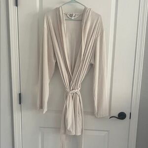 Luxurious Cream Hooded Robe